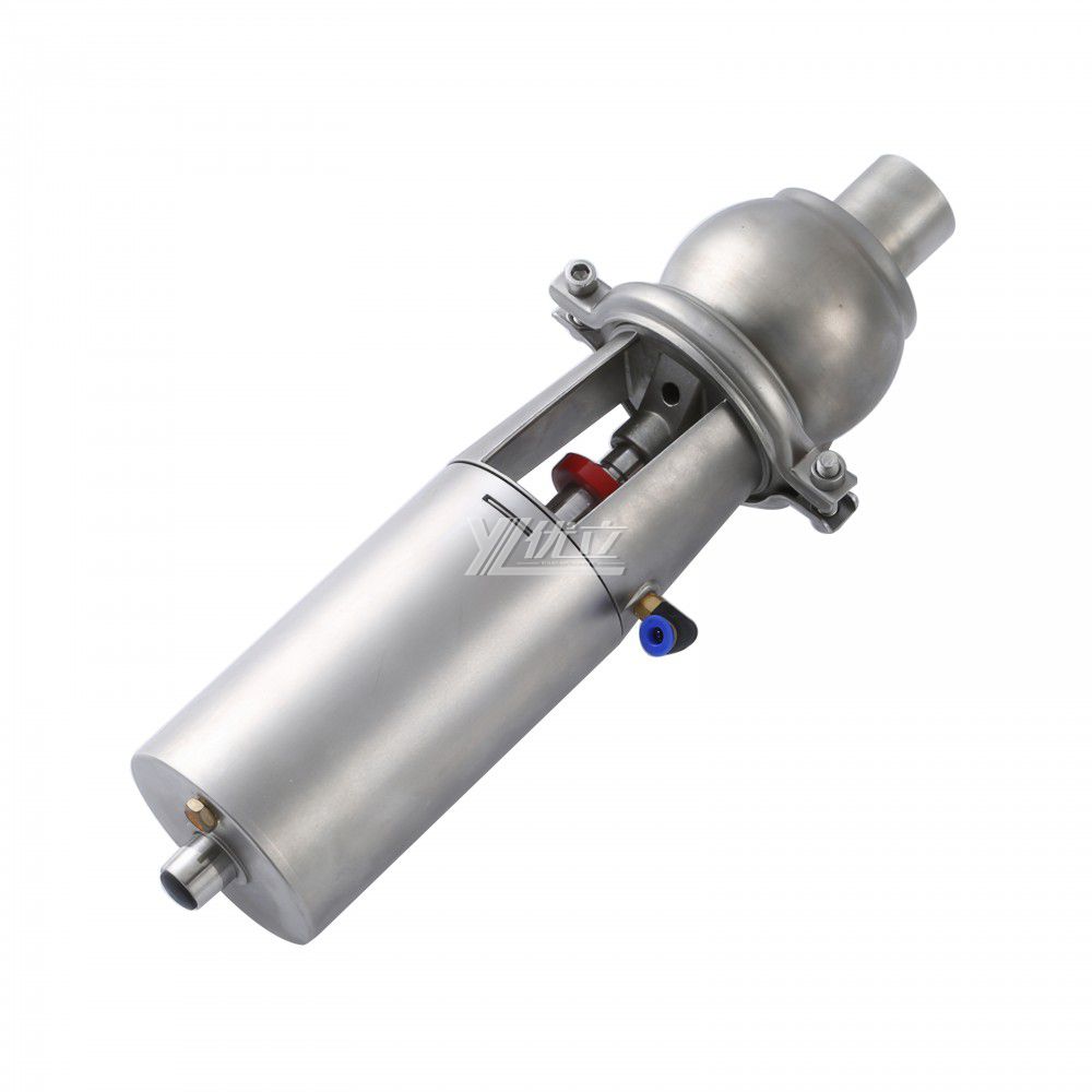 YOULI Hygienic Food Grade Sanitary Stainless Steel 304 316L Feedback signal Pneumatic L Type Butt Welded Cut-off Stop Valve