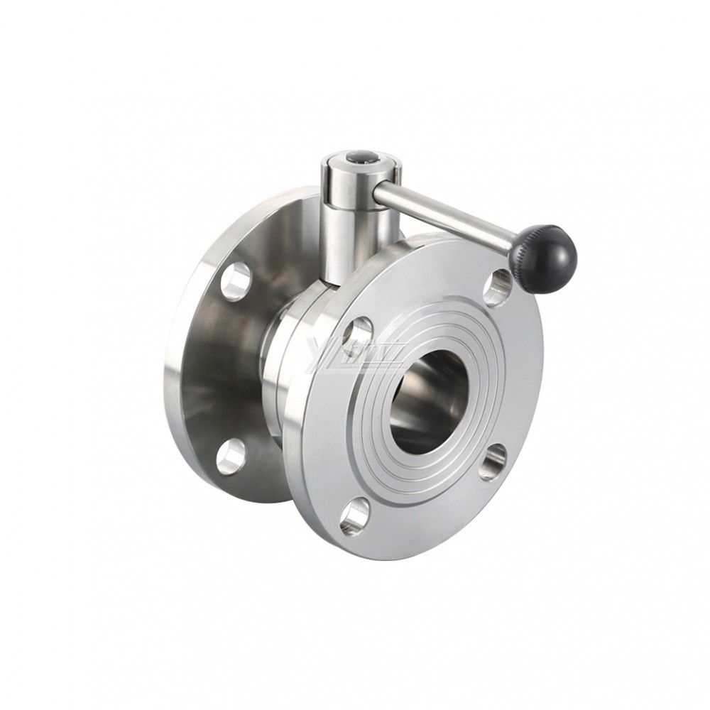 YOULI Hygienic Food Grade Stainless Steel 3A/SMS/DIN 304 316L Silicon Lever Handle Sanitary Manual Flnaged Butterfly Valve