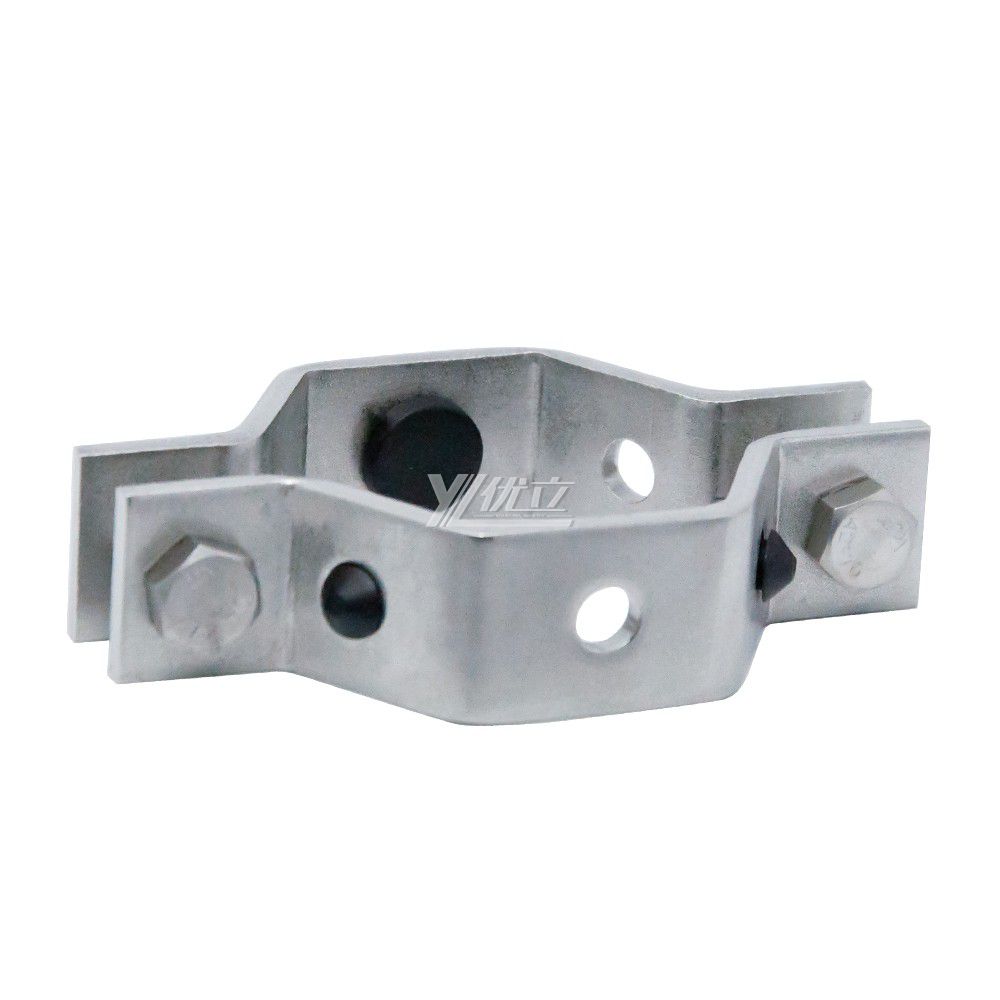 YOULI Sanitary Stainless Steel 304 Pipe Fittings Tri Clamp Tube Hex Pipe Holder With Black Seal Seat Hexagon Pipe Holder