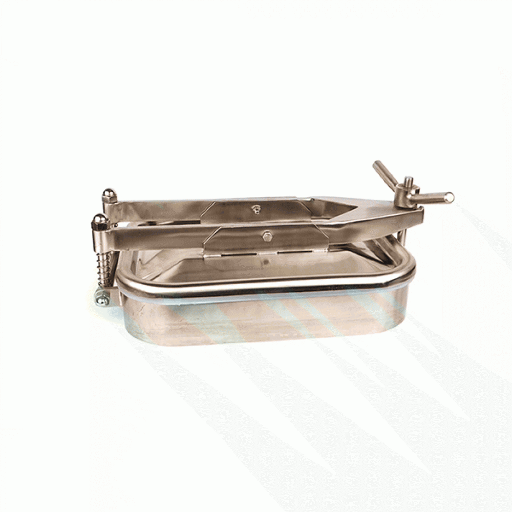 YOULI Hygienic Food Grade SS 304 316L Stainless Steel Cover Pressure Tanks Sanitary Single Lock Rectangular Manhole Manway