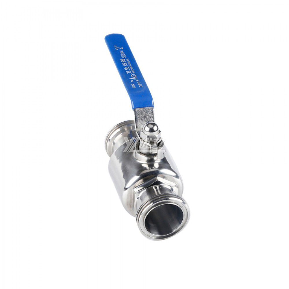 YOULI Hygienic Food Grade Sanitary Stainless Steel  304 316L Milk Drink Beverage 2 Way Manual Straight Male Threaded Ball Valve