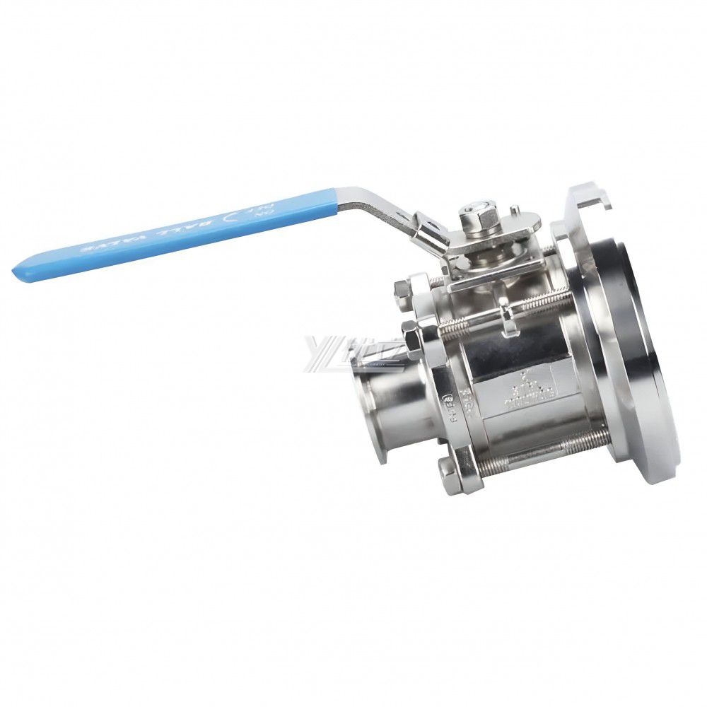 YOULI Hygienic Food Grade Sanitary Stainless Steel 304 316L Milk Drink Bio Pharmaceutical 3PC Clamped Tank Bottom Ball Valve