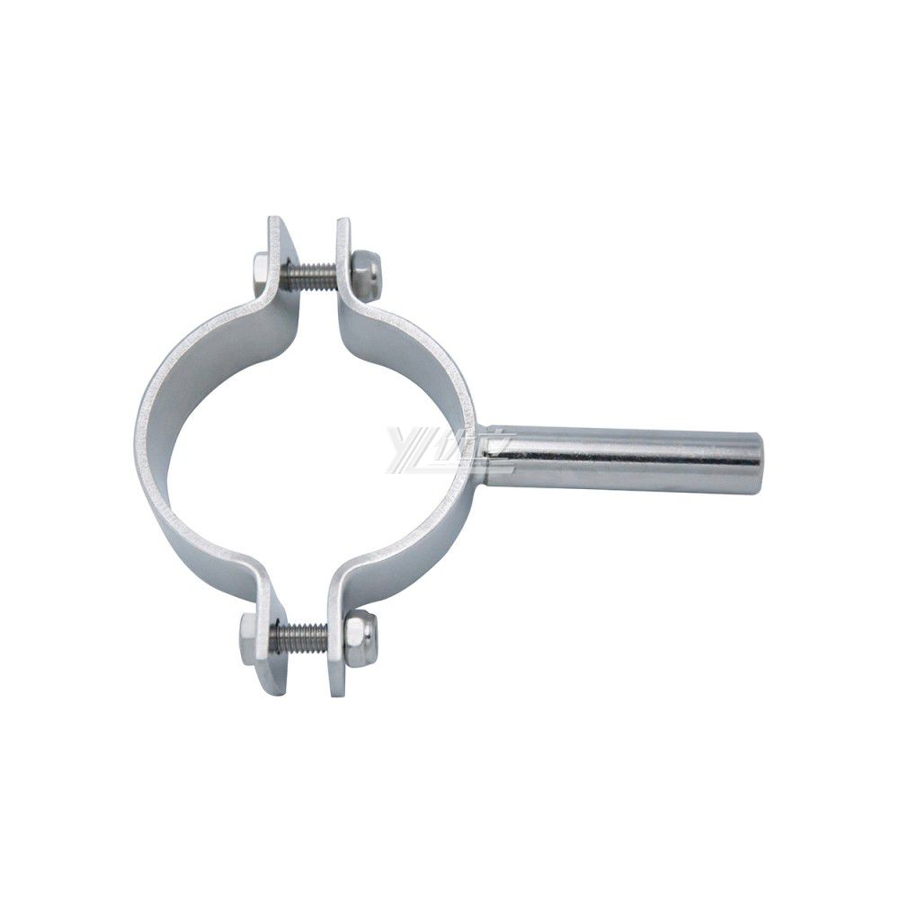 YOULI Stainless Steel 304 Pipe Fittings Tri Clamp Tube Hex Pipe Holder With Solid Rod Handle Bar Welded Round Pipe Holder