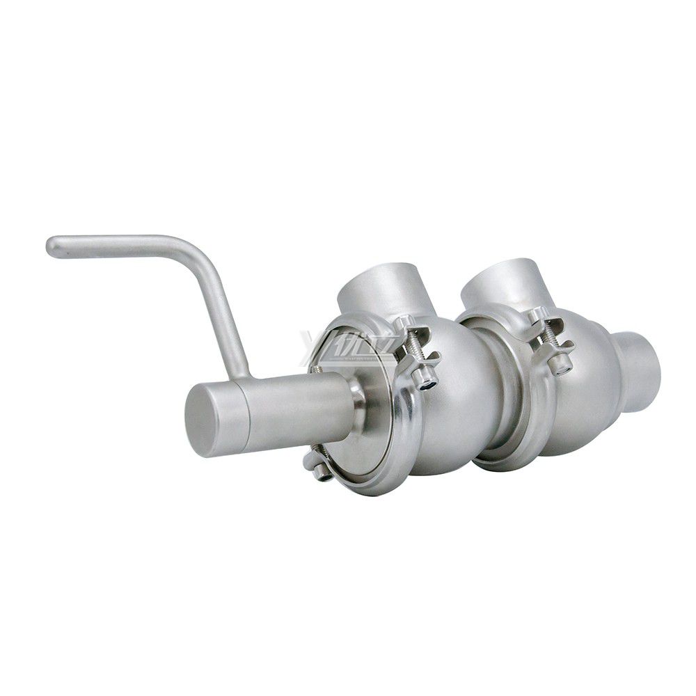 YOULI Hygienic Food Grade Sanitary Stainless Steel 304 316L Stop Manual LL Type Butt Welded Cut-off Reversing Divert Valve