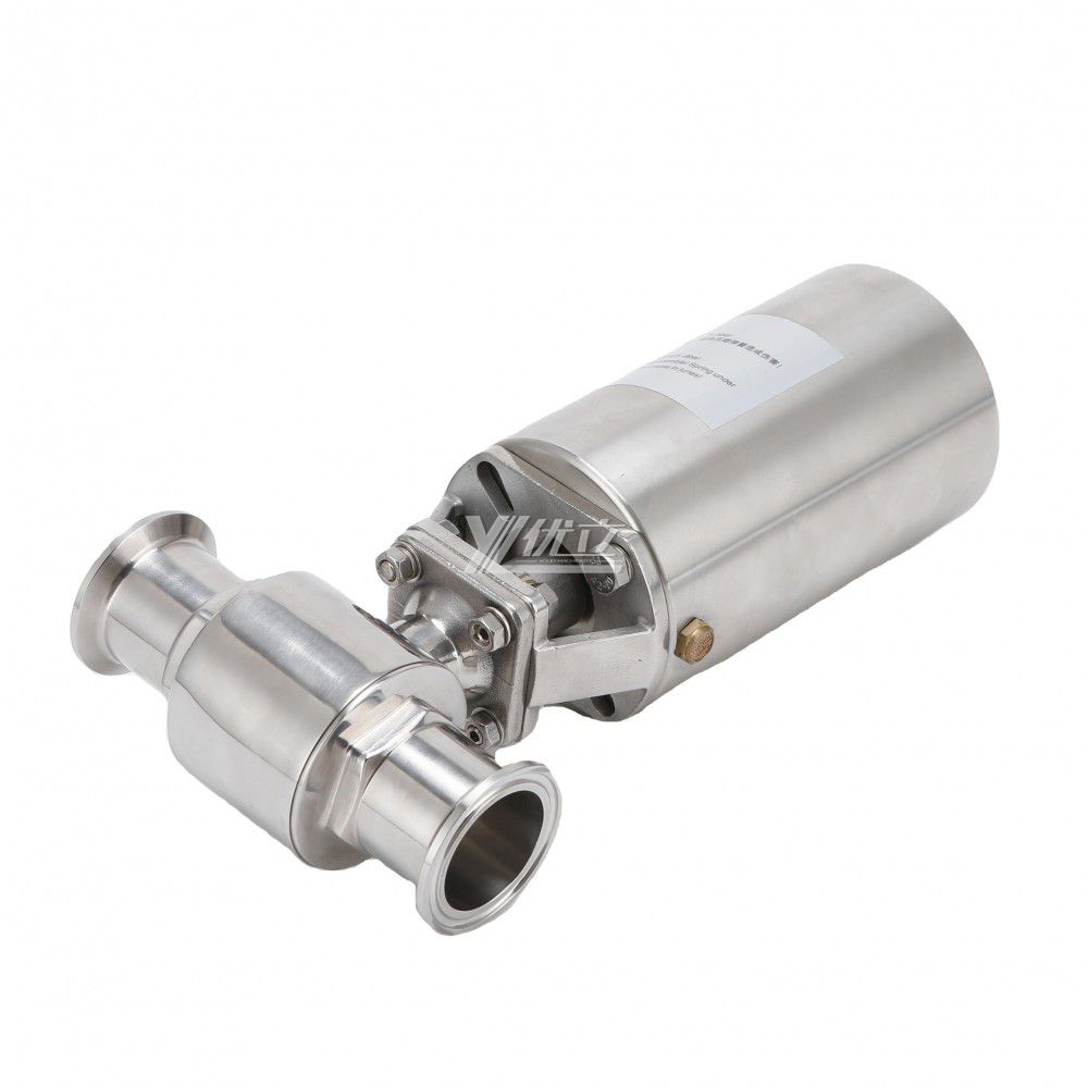 YOULI Hygienic Food Grade Sanitary Stainless Steel 304 316L Beverage Milk Pneumatic Actuator Straight Tri-Clamped Ball Valve