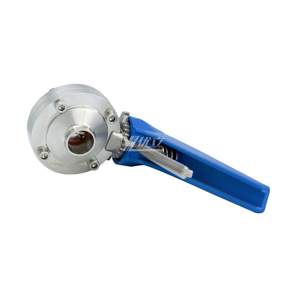YOULI Hygienic Food Grade Sanitary Stainless Steel 304 316 Silicon Duckbill Handle Manual Butt Weld Butterfly Valve