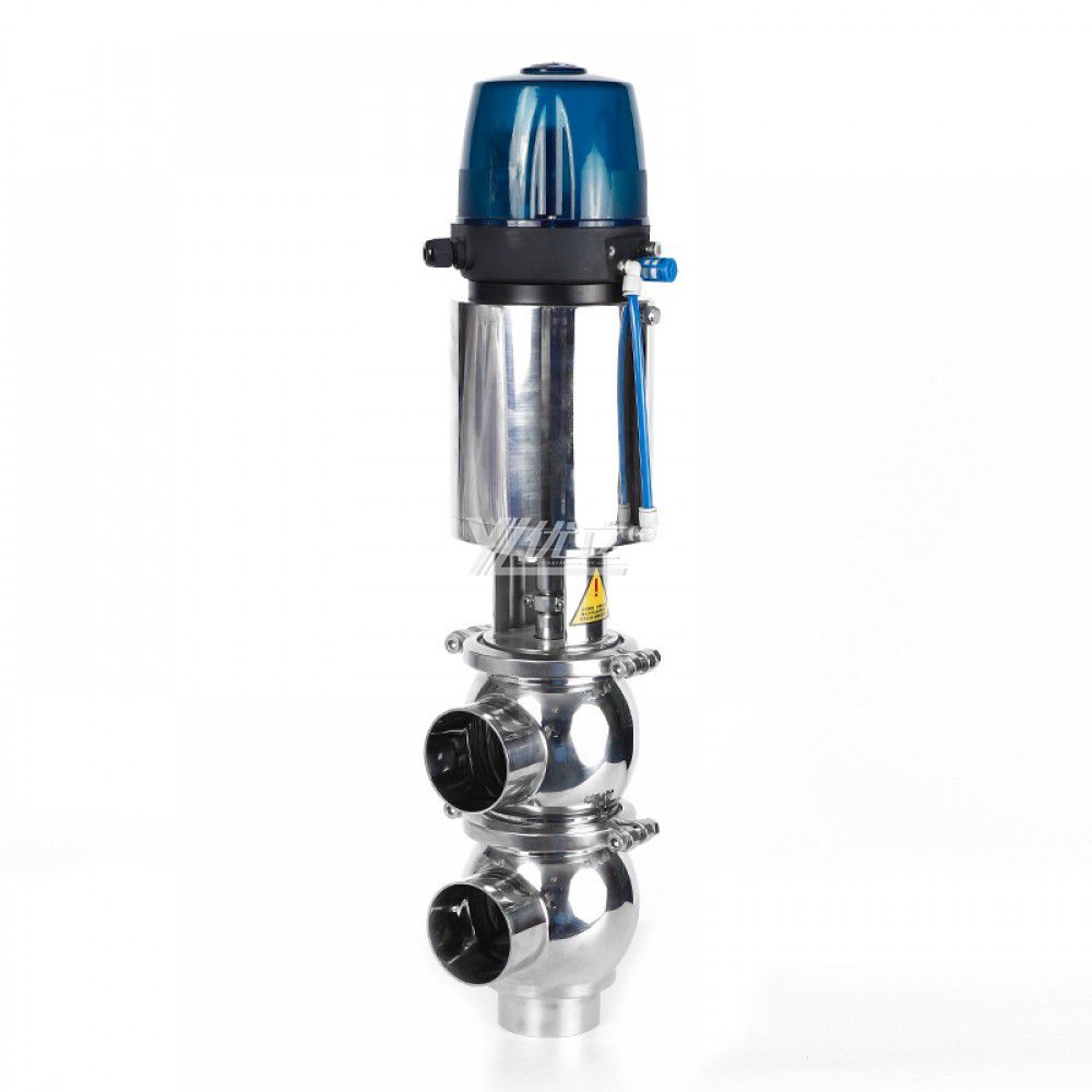 YOULI Hygienic Food Grade Sanitary Stainless Steel 304 316L Intelligent Pneumatic LL Type Butt Welded Divert Valve