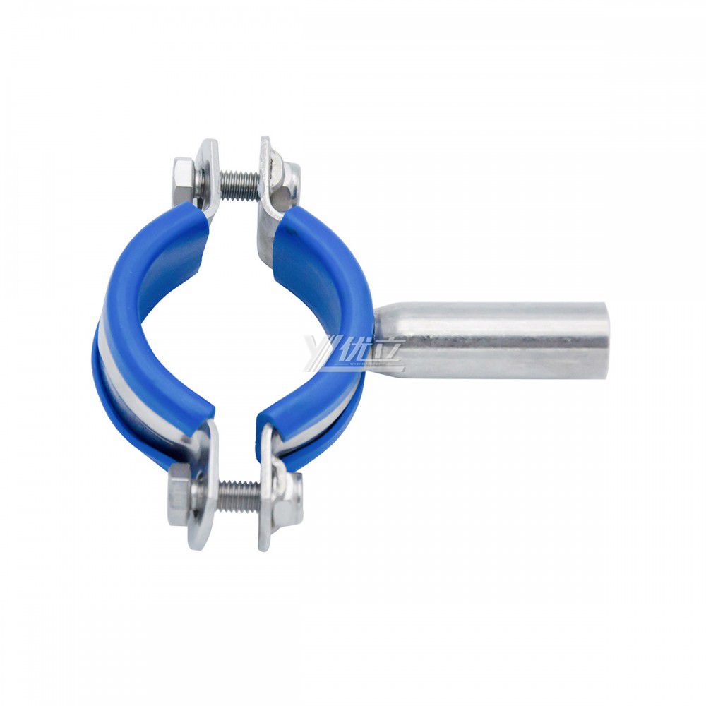YOULI Sanitary Pipe Fittings Tri Clamp Tube Hex Pipe Holder Stainless Steel 304 With Blue Seat Seal Welded Round Pipe Holder