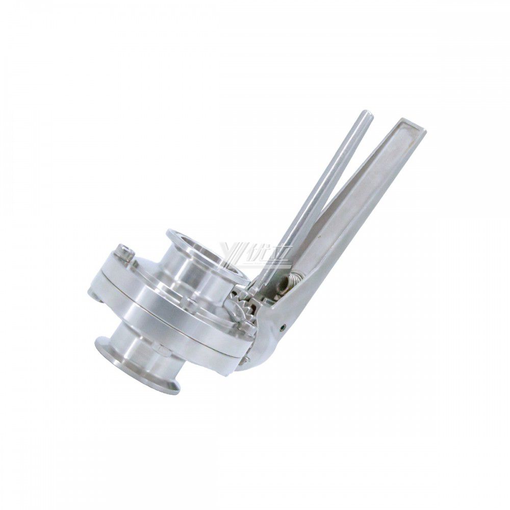 YOULI Hygienic Food Stainless Steel 3A/SMS/DIN 304 316L Silicon Duckbill Handle Sanitary Manual Tri Clamped Butterfly Valve
