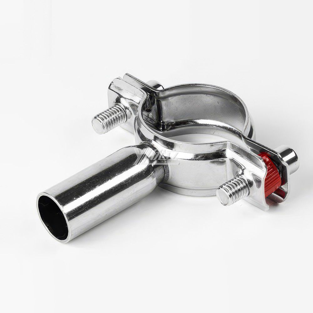 YOULI Sanitary Pipe Fittings Tri Clamp Tube Hex Pipe Holder Stainless Steel 304 With Bracket Handle Welded Round Pipe Holder