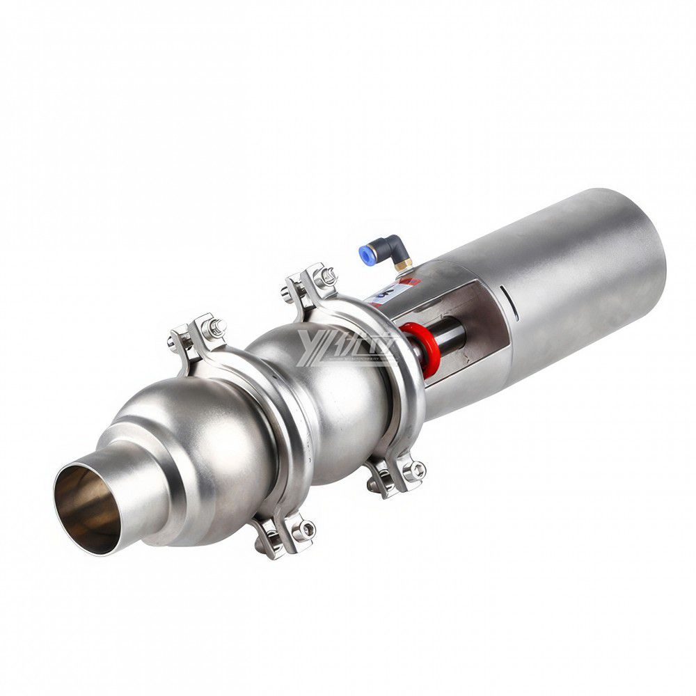 YOULI Hygienic Food Grade Sanitary Stainless Steel 304 316L Stop Pneumatic LL Type Butt Welded Divert Valve