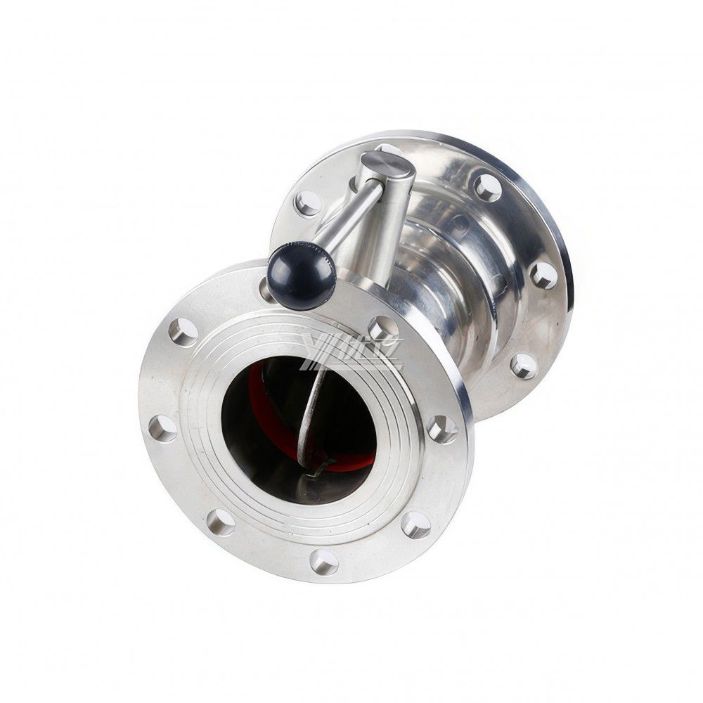 YOULI Hygienic Food Grade Sanitary Stainless Steel Non Return Valve Manual One Piece Type Butterfly Flanged Check Valve