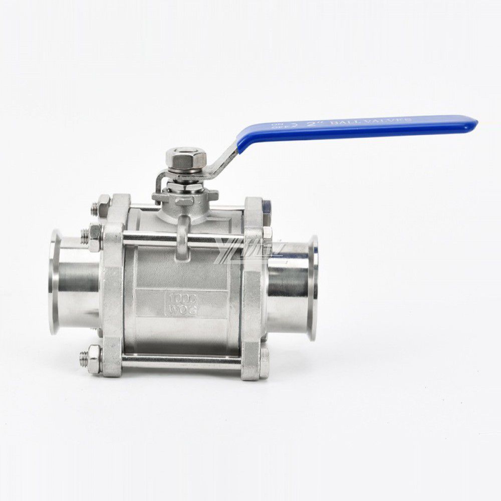 YOULI Stainless Steel High Temperature 1.6mpa 304 316 Clamp Manual 3 Piece Tri-Clamped Discharge Tank Bottom Ball Valve