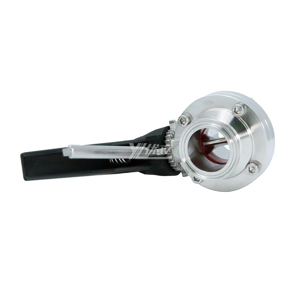 YOULI Hygienic Food Grade Stainless Steel 304 316L Plastics Duckbill Handle Sanitary Manual Tri-clover Butterfly Valve