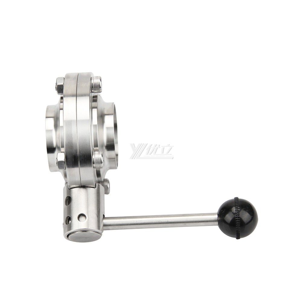 YOULI Best-in-Class Hygienic Food Grade Sanitary Stainless Steel 3A/SMS/DIN 304 316L Silicon Manual Butt Welded Butterfly Valve
