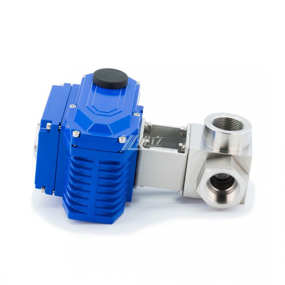 YOULI NPT BSP 6000psi PN500 304 316 Stainless Steel Motorized AC220V KHB High Pressure Electric Three Way Threaded Ball Valve