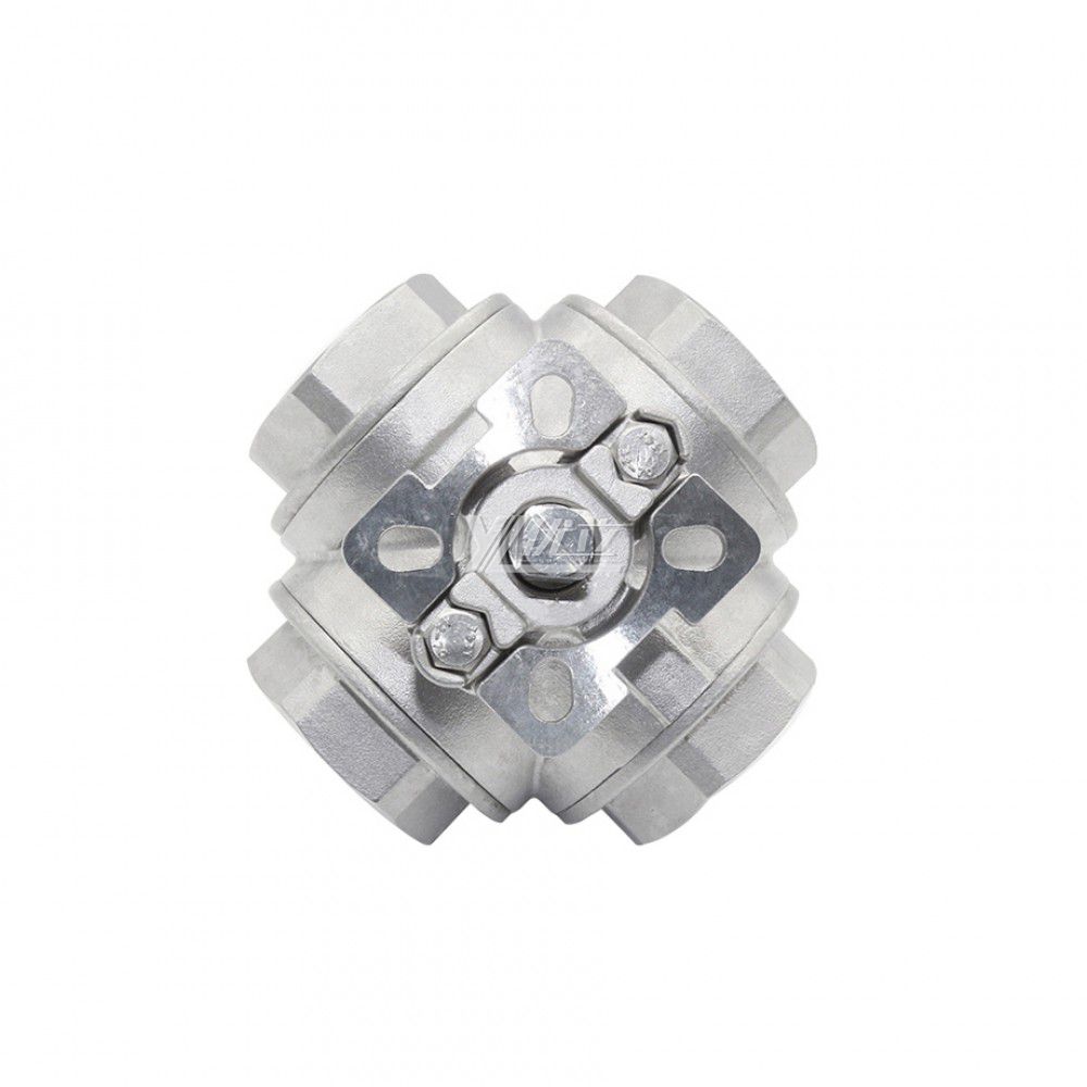 YOULI High temperature Stainless Steel ISO 5211 NPT BSP 1.6mpa 1000WOG 304 316 LL-port four-way threaded Ball Valve
