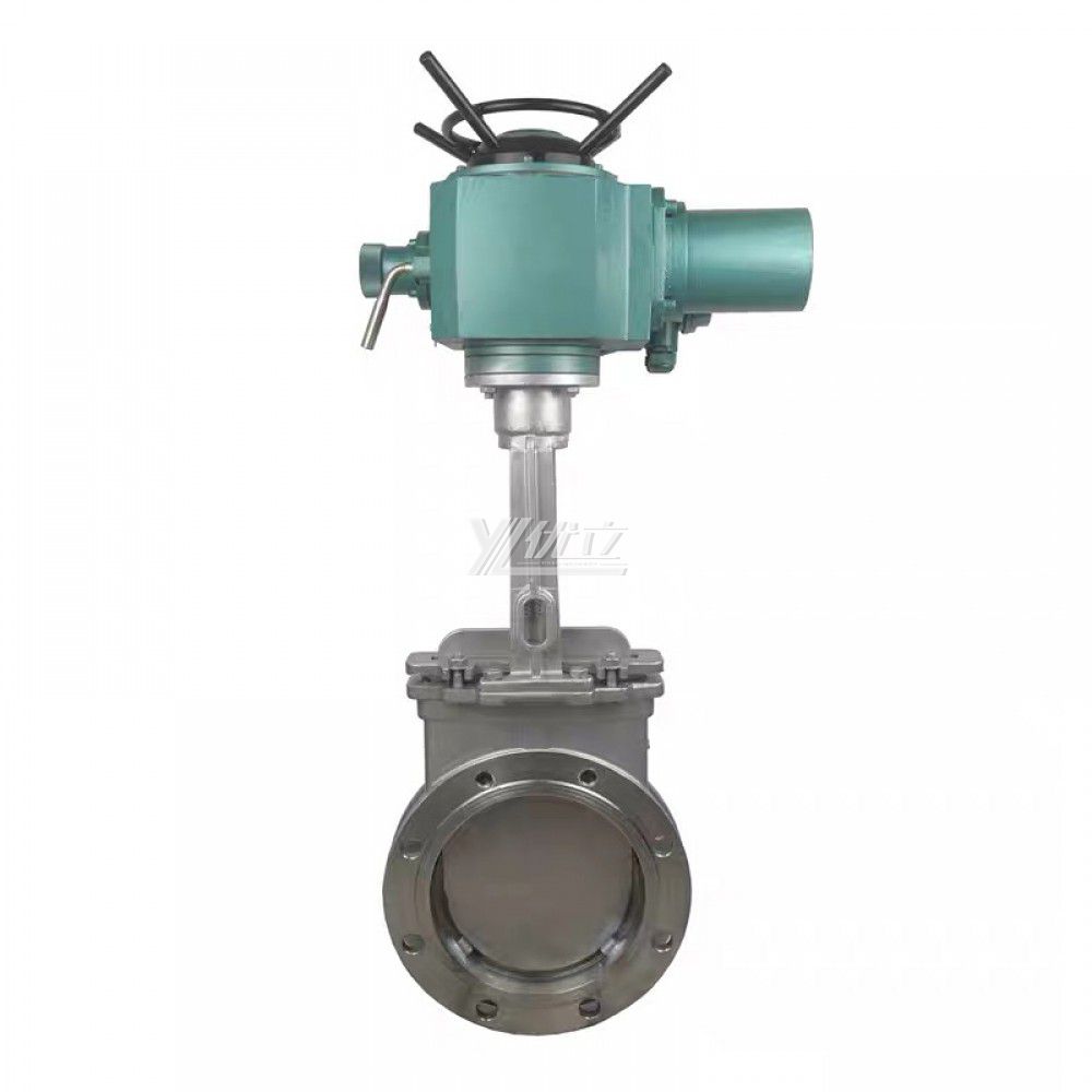 YOULI ANSI 150LB Stainless Steel 304 316 JIS 10K 1.6mpa WCB Motorized AC380V 4-20ma Electric Flange Knife Gate Valve