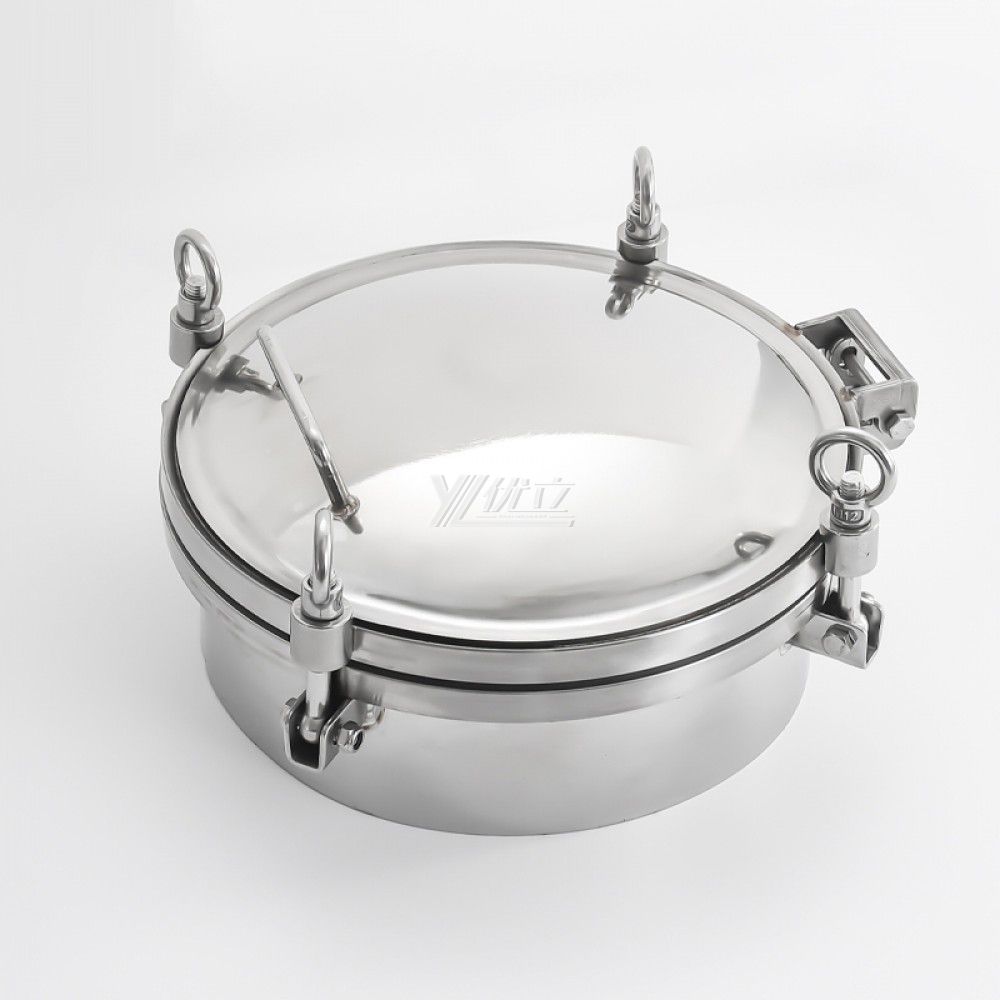 YOULI Hygienic Food Grade SS 304 316L Stainless Steel 0-6bar Cover Pressure Tanks Sanitary Round Outward Manhole Manway