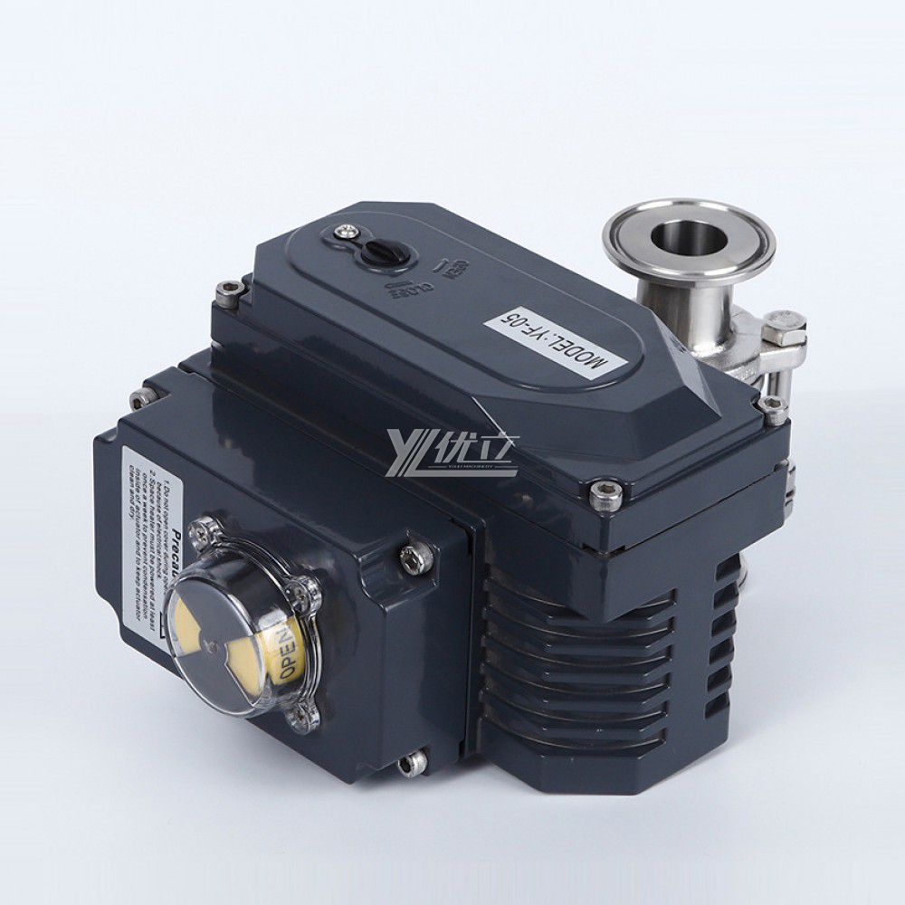 YOULI Hygienic Food Grade Sanitary Stainless Steel 304 316L Milk Drink Motorized AC220V Electric 3 Piece TC Clamped Ball Valve