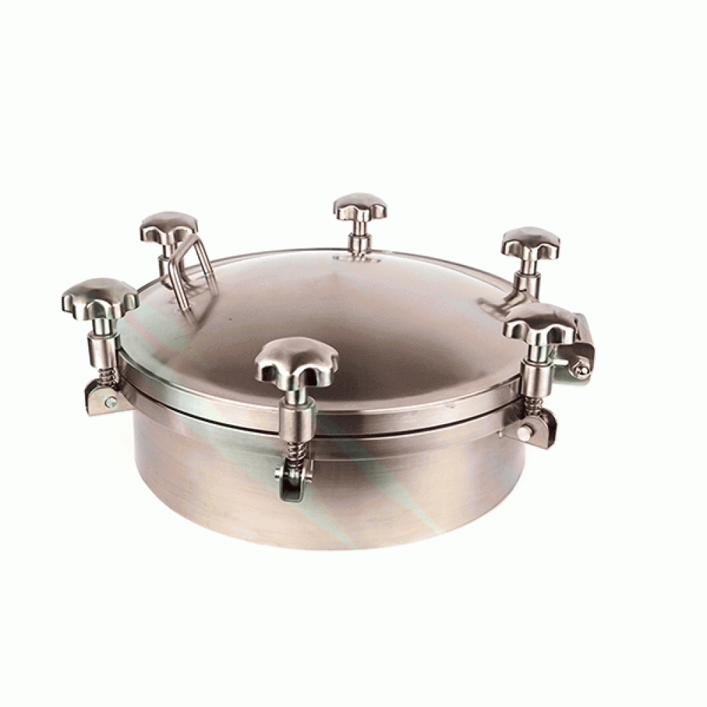 YOULI Hygienic Food Grade SS 304 316L Stainless Steel 0-6bar Cover Pressure Tanks Sanitary Round Outward Manhole Manway