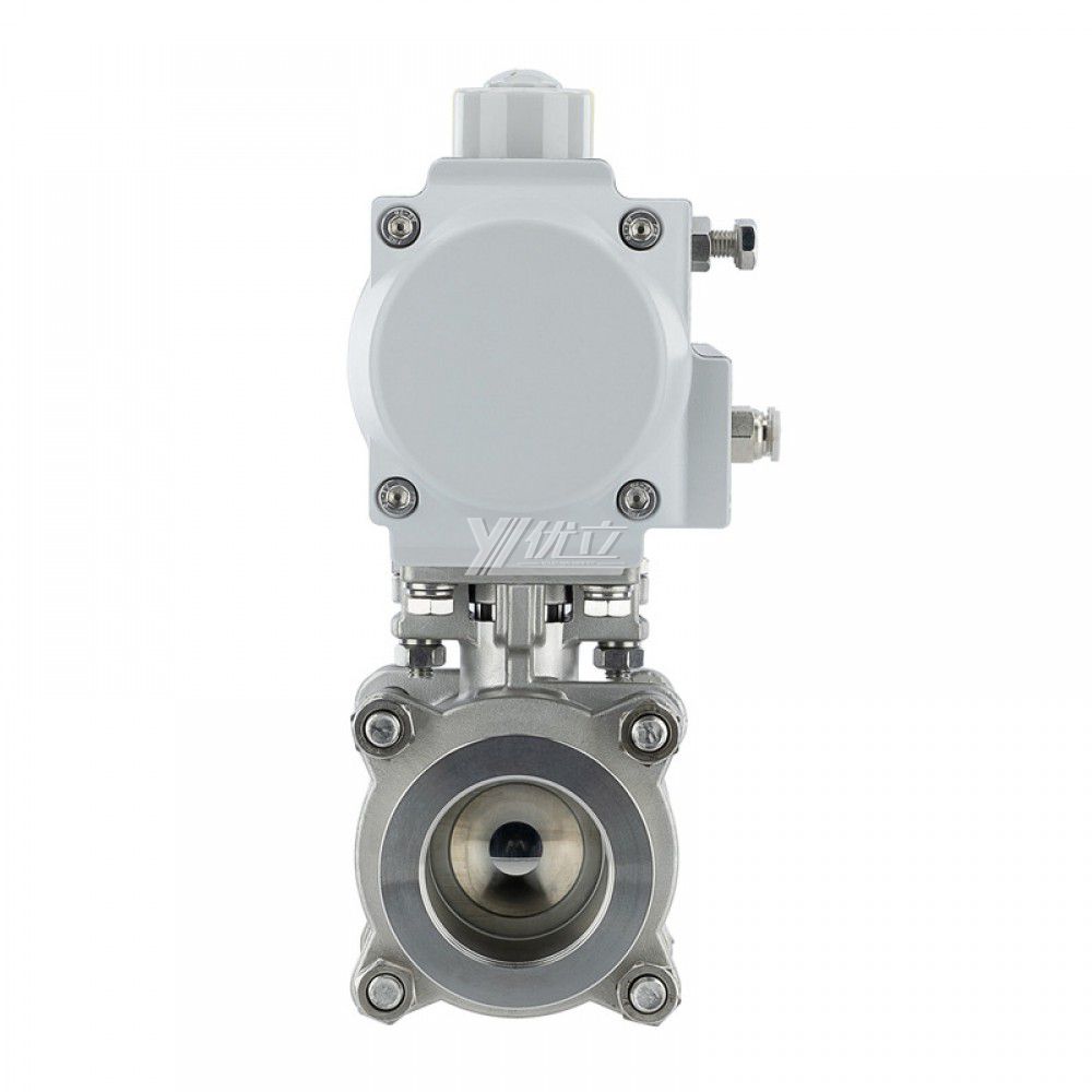 YOULI Stainless Steel Negative Pressure KF16 KF25 KF40 304 316 TC Pneumatic Actuator 3 Piece Tri Clamped Vacuum Ball Valve