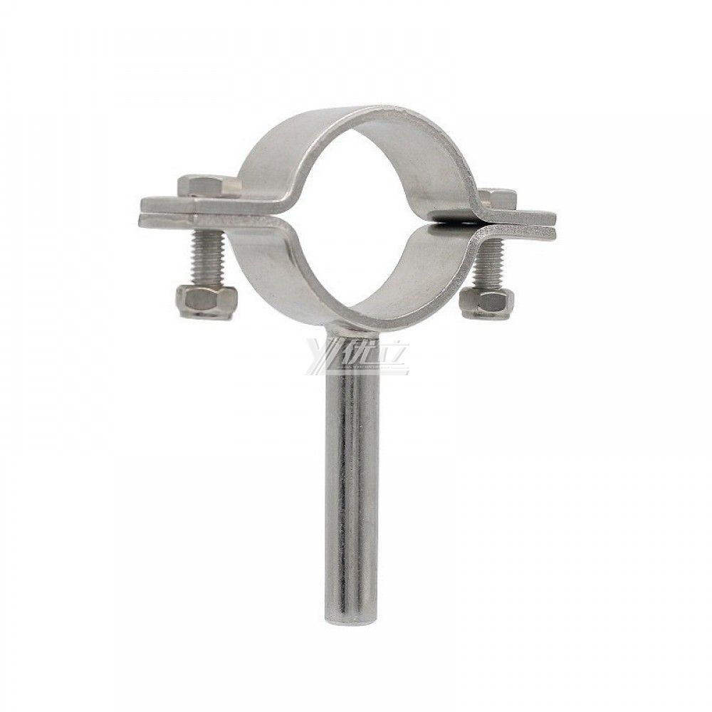 YOULI Stainless Steel 304 Pipe Fittings Tri Clamp Tube Hex Pipe Holder With Solid Rod Handle Bar Welded Round Pipe Holder