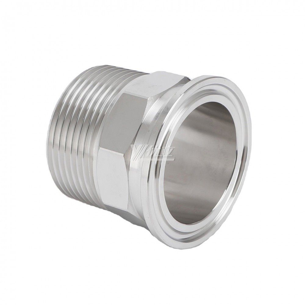 YOULI Stainless Steel 304 SS316L BSP NPT Pipe Fitting Hexagonal Male Thread Clamp Ferrule