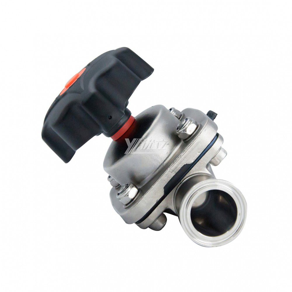 YOULI Hygienic Food Grade Sanitary Stainless Steel 316L Pharmaceutical Biological EPDM PTFE Manual Tri Clamped Diaphragm Valve