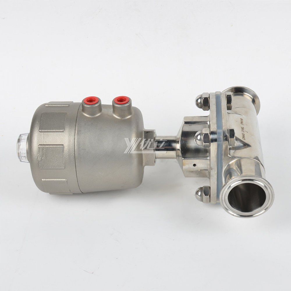 YOULI Hygienic Food Grade Sanitary Stainless Steel Head 316L Tri Clamped Pneumatic Diaphragm Valve Pneumatic