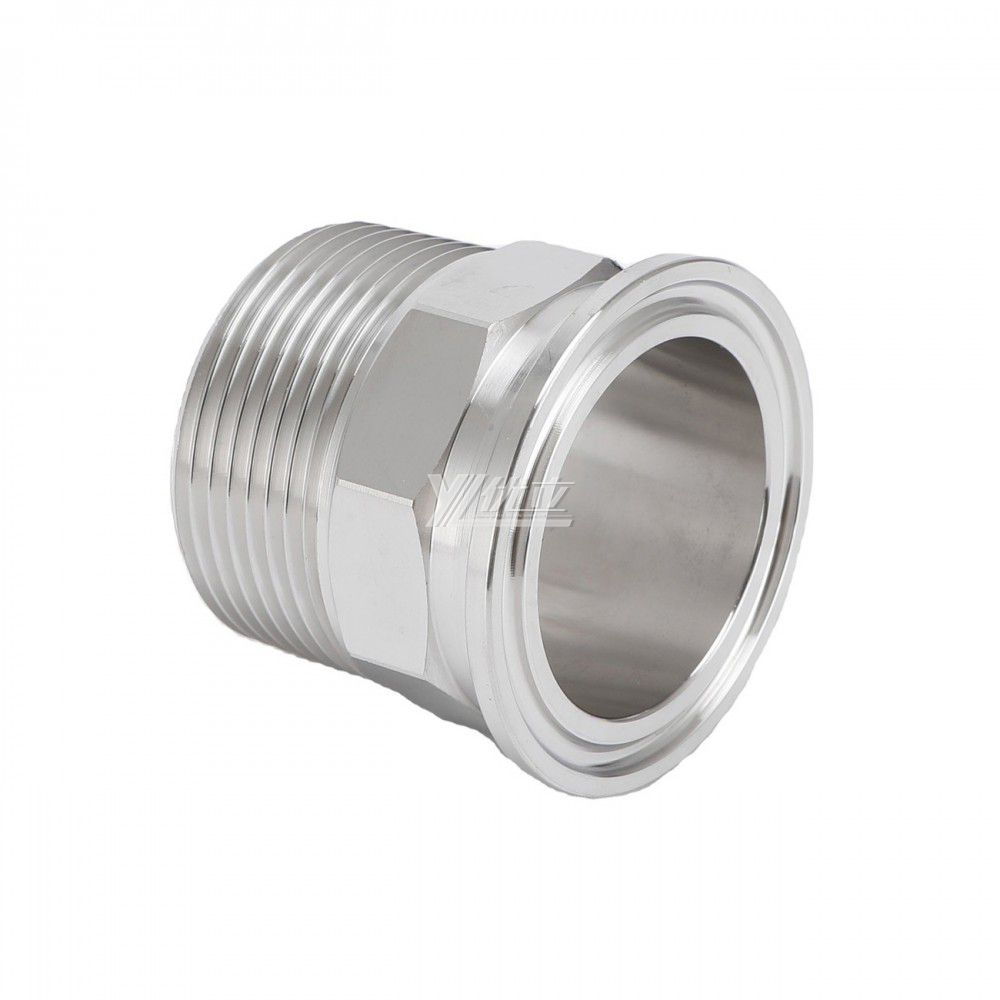 YOULI Stainless Steel 304 SS316L BSP NPT Pipe Fitting Hexagonal Male Thread Clamp Ferrule