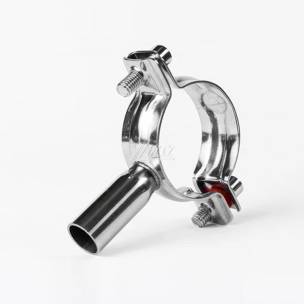 YOULI Sanitary Pipe Fittings Tri Clamp Tube Hex Pipe Holder Stainless Steel 304 With Bracket Handle Welded Round Pipe Holder