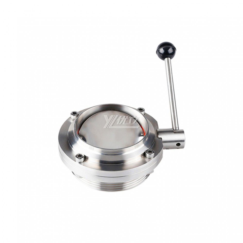 YOULI Hygienic Food Sanitary Stainless Steel 3A/SMS/DIN 304 316 Silicon Lever Handle Manual Male Threaded Welded Butterfly Valve