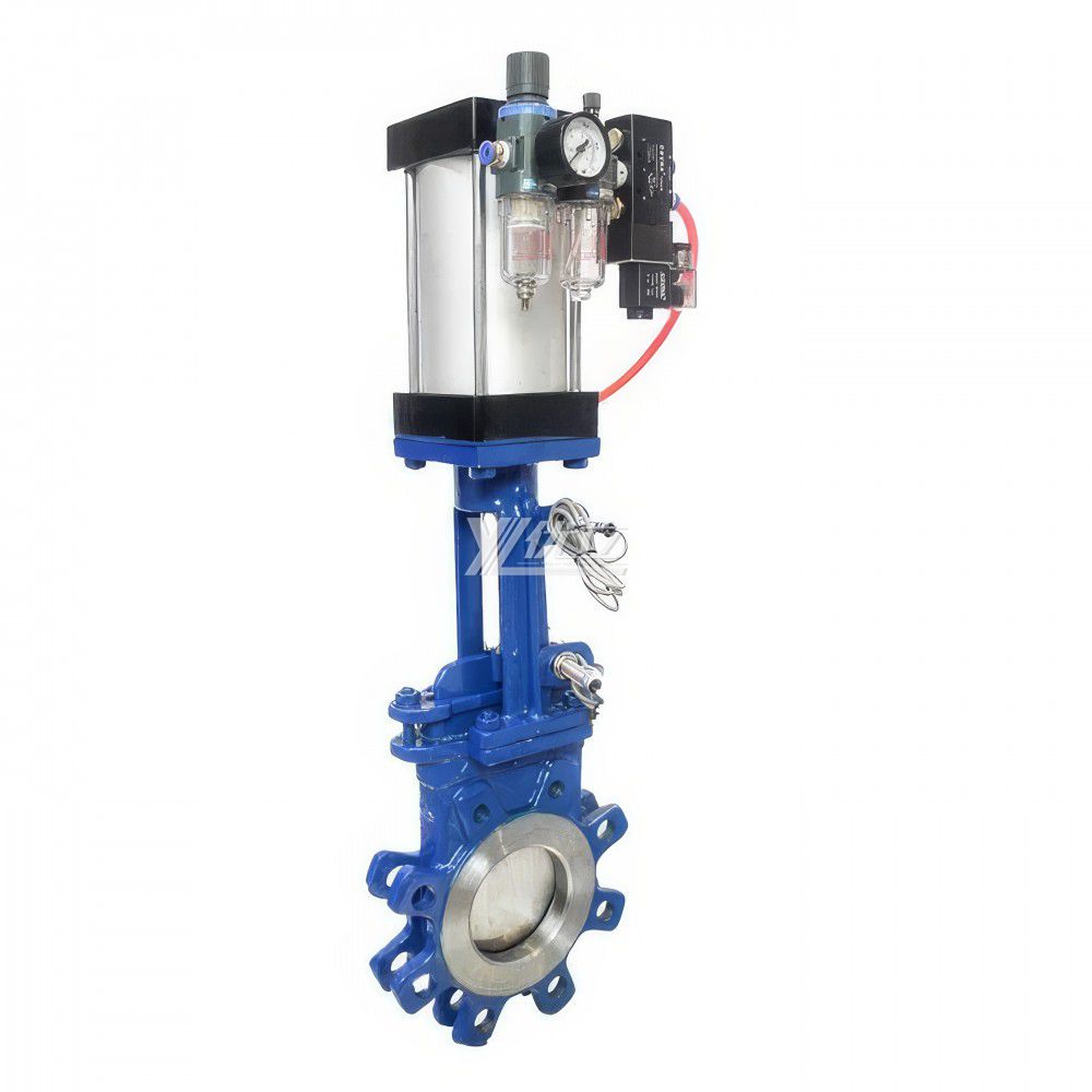 YOULI High Temperature ANSI 150LB Stainless Steel 304 316 JIS 10K 1.6mpa WCB Pneumatic Actuator Wafer Knife Gate Valve