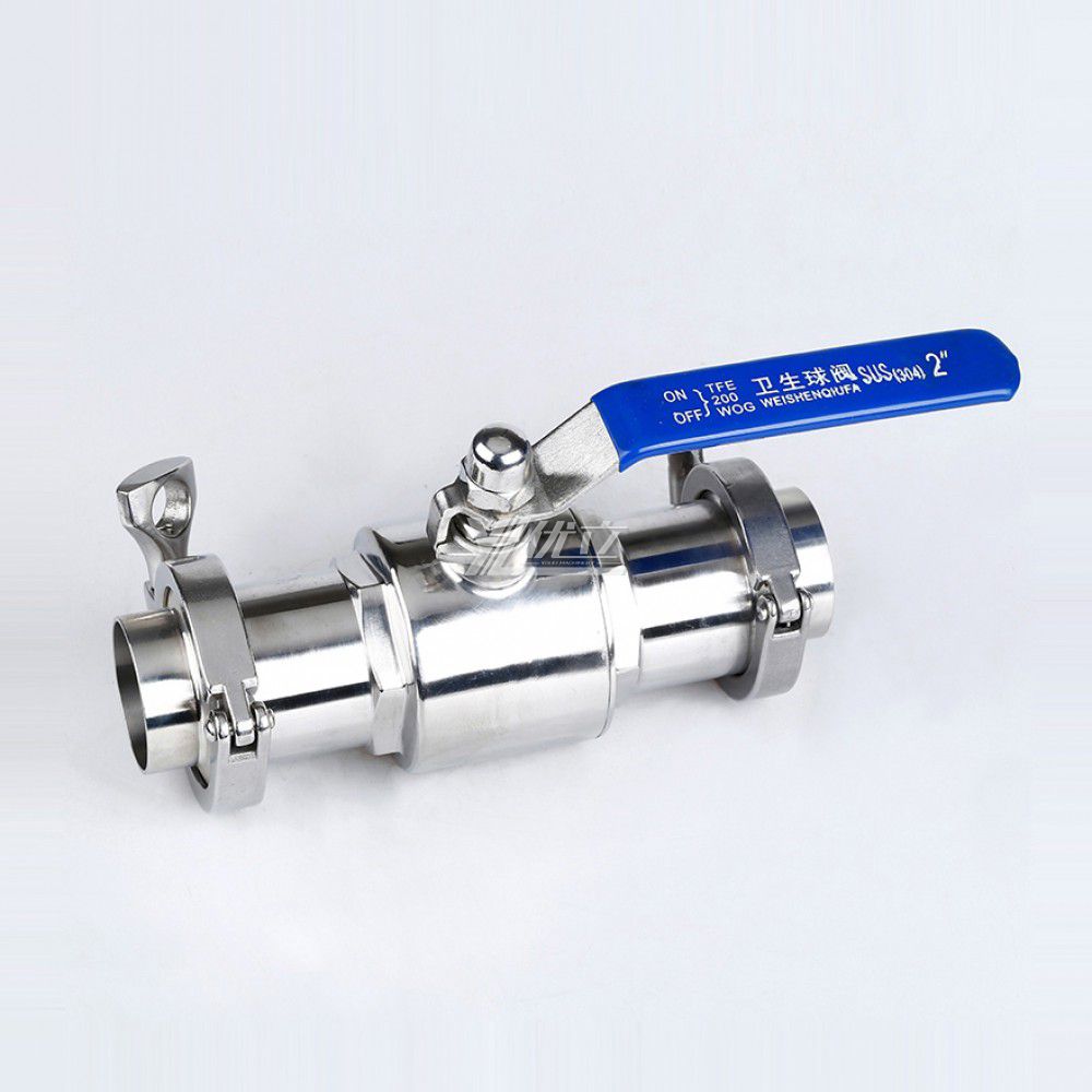 YOULI Hygienic Food Grade Stainless Steel  304 316L Fruit Juice Complete Set  Sanitary Manual Straight Tri Clamped Ball Valve