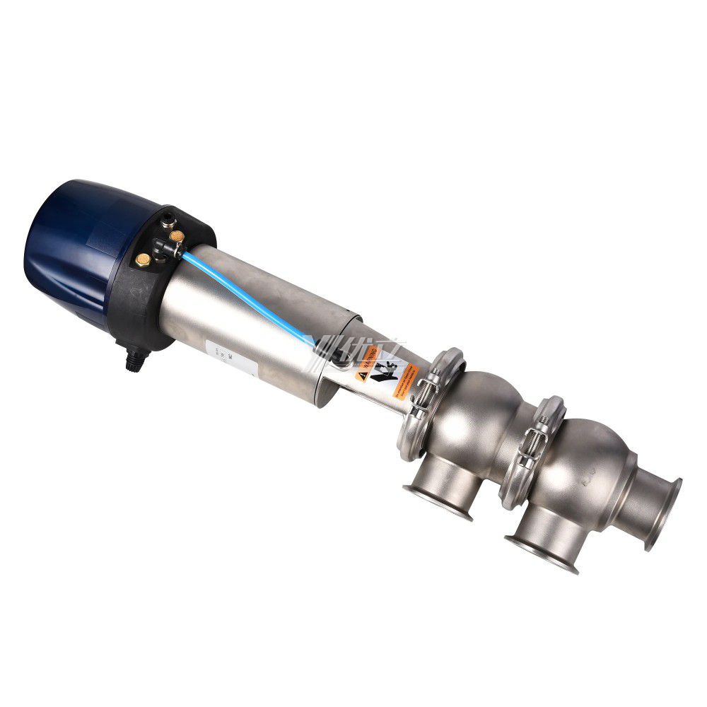 YOULI Hygienic Food Grade Sanitary Stainless Steel 304 316L Intelligent Pneumatic LL Type Tri Clamped  Reversing Divert Valve