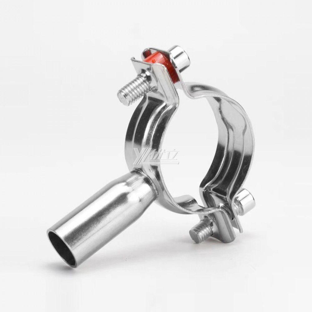 YOULI Sanitary Pipe Fittings Tri Clamp Tube Hex Pipe Holder Stainless Steel 304 With Bracket Handle Welded Round Pipe Holder
