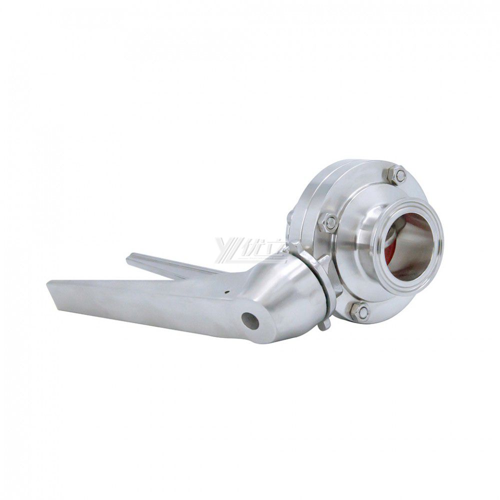 YOULI Hygienic Food Stainless Steel 3A/SMS/DIN 304 316L Silicon Duckbill Handle Sanitary Manual Tri Clamped Butterfly Valve