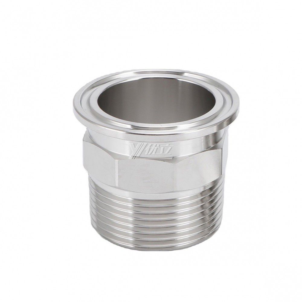 YOULI Stainless Steel 304 SS316L BSP NPT Pipe Fitting Hexagonal Male Thread Clamp Ferrule