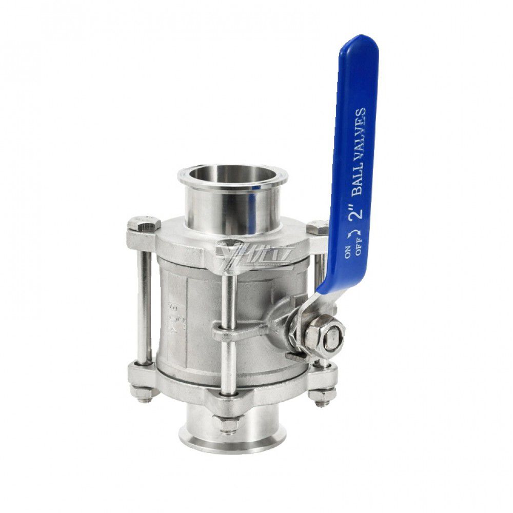 YOULI Stainless Steel High Temperature 1.6mpa 304 316 Clamp Manual 3 Piece Tri-Clamped Discharge Tank Bottom Ball Valve
