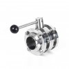 YOULI Hygienic Food Grade Stainless Steel 3A/SMS/DIN 304 316 Silicon Sanitary Manual Three Piece Butt Welded Butterfly Valve