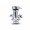 YOULI Hygienic Food Grade Sanitary Stainless Steel 304 316L Manual Plastic Handle Sterile Tri Clamped Sample Valve