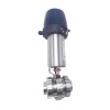 YOULI Hygienic Food Grade  Stainless Steel 304 316 Smart Head Complete Set Sanitary Male Pneumatic Threaded butterfly Valve
