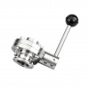 YOULI Hygienic Food Grade Stainless Steel 3A/SMS/DIN 304 316L Silicon Sanitary Manual Tri Clamped Butt Welded Butterfly Valve