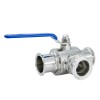 YOULI Hygienic Food Grade Stainless Steel Ss 304 316 T/L Type Milk Juice Sanitary Manual Three Way Tri Clamped Ball Valve