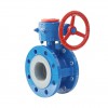 YOULI 304 316 Stainless Steel Sulfuric Acid  Hydrochloric Acid Pn16 WCB F4 F46 PFA Fluorine Lined Flanged Butterfly Valve
