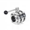 YOULI Hygienic Food Grade Stainless Steel 3A/SMS/DIN 304 316 Silicon Sanitary Manual Three Piece Butt Welded Butterfly Valve