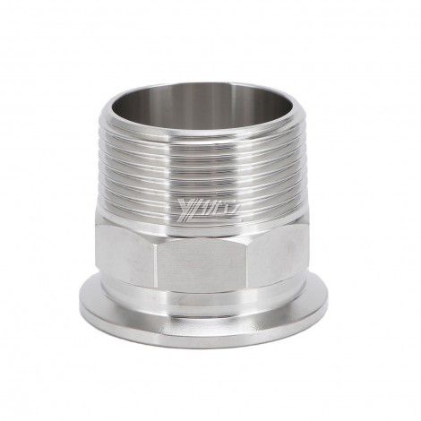 YOULI Stainless Steel 304 SS316L BSP NPT Pipe Fitting Hexagonal Male Thread Clamp Ferrule