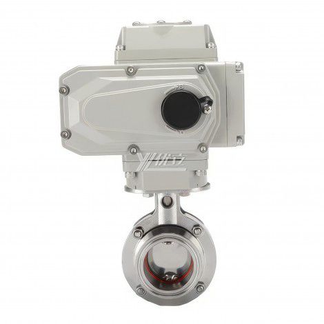 YOULI Hygienic Food Grade Stainless Steel 304 316L DC24V Sanitary Electric Tri Clamped Motorized butterfly Valve