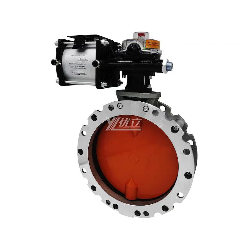 YOULI V1fs V2fs Aluminum Alloy Powder Concrete Mixing Plant DN100 DN600 Pneumatic Double Single Flange Dust Butterfly Valve